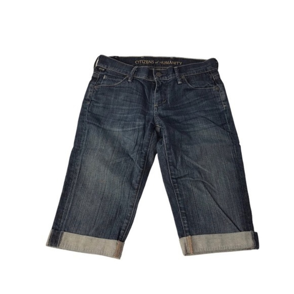 Citizens of Humanity stretch Jeans Below Knee Shorts Blue 24 - Picture 1 of 7